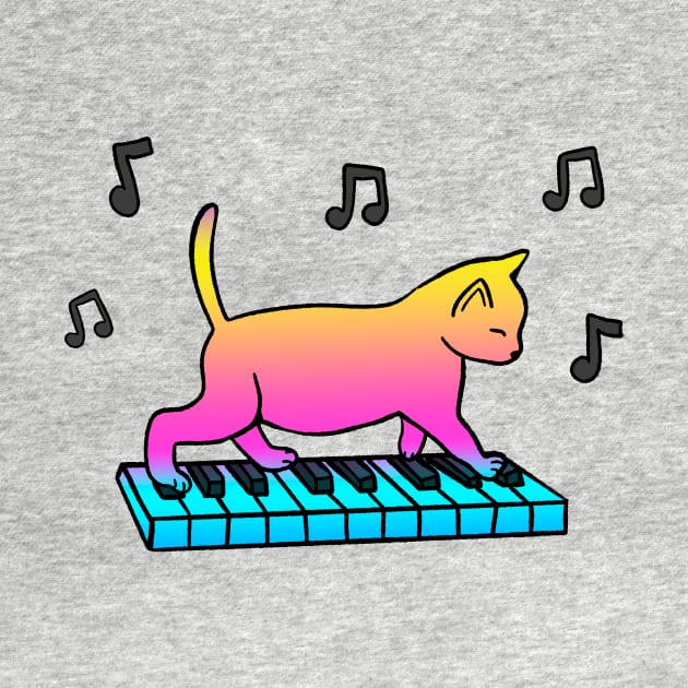 Piano Cat by Kelly Louise Art